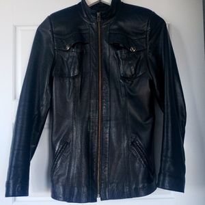 Black leather jacket
